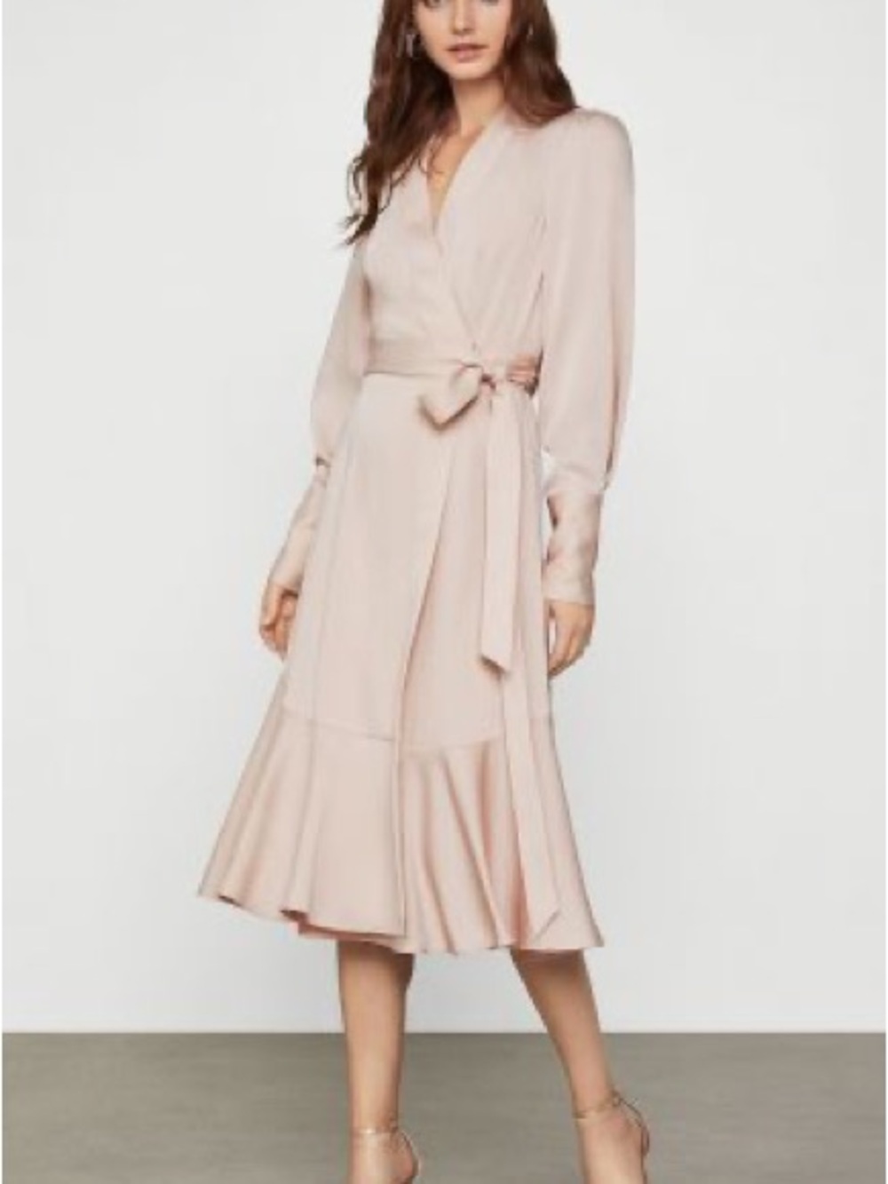 BCBG MaxAzaria NWT Wrap Midi Dress in Bare Pink